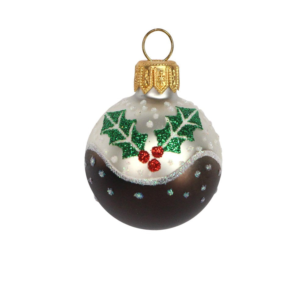 Mini Glass Christmas Pudding Decoration