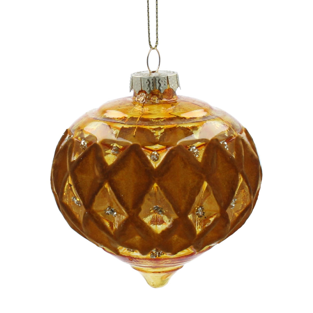 Gold Faceted Christmas Decoration