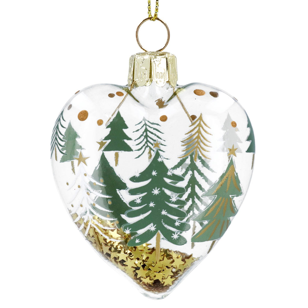 Glass Heart Tree Decoration