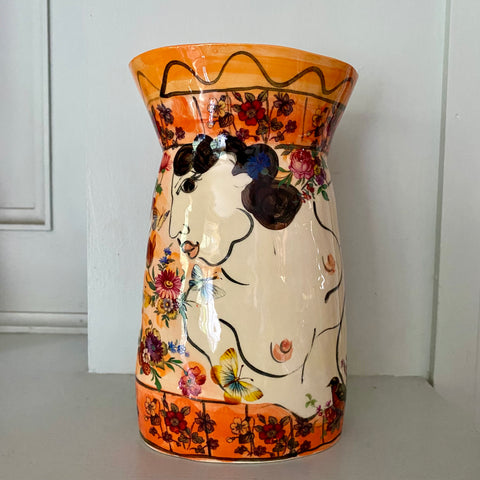 Medium Orange Vase by Karen Atherley