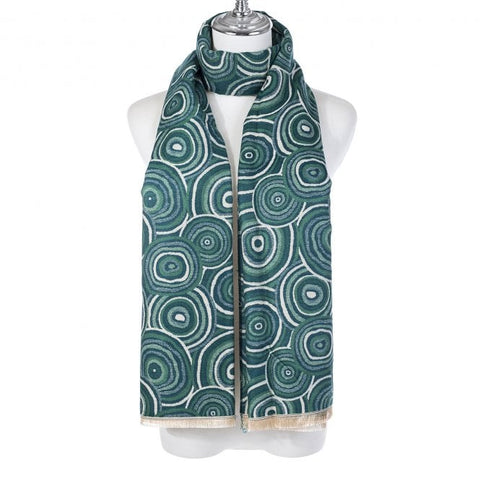 Teal Retro Circle Scarf