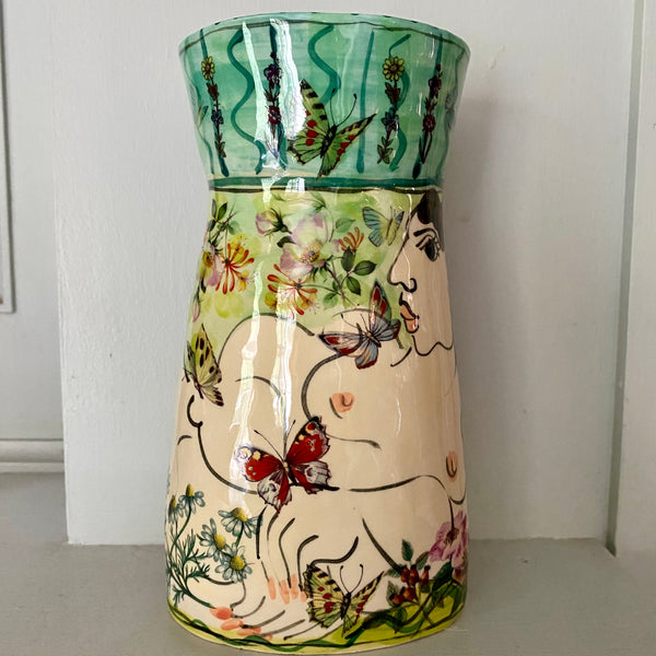 Medium Green Vase by Karen Atherley