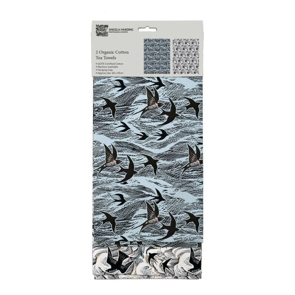 Swallow and Sea Tea Towels - Set of Two