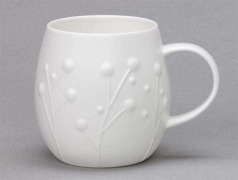 Large White China Mug - Flax