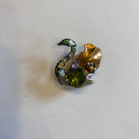 Vintage Style Swan Brooch