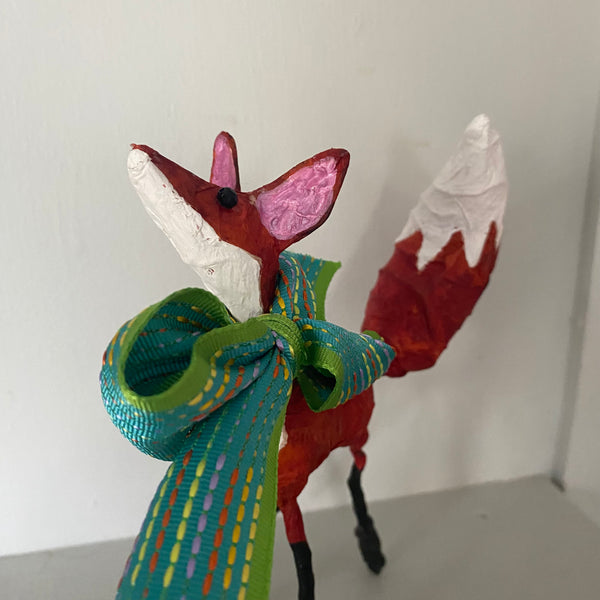Fox with ribbon by Joanna Coupland