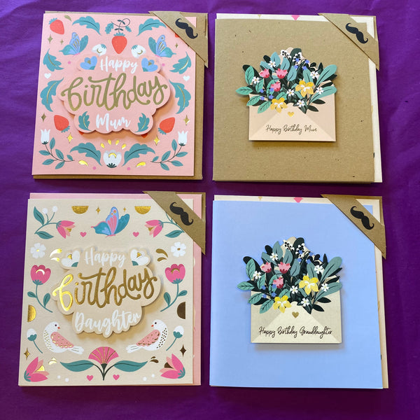 Cards - Mum, Daughter, Granddaughter 3D