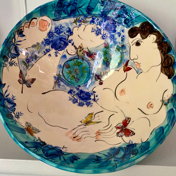 Medium Blue Bowl by Karen Atherley