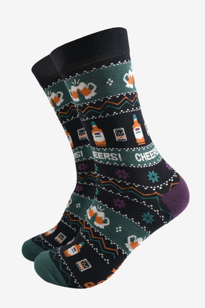 Men's Box of 3 Socks - Festive Food and Drink