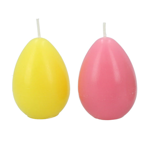 Yellow or Pink Egg Shaped Candle