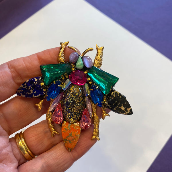 Vintage Style Large Multi Bee Brooch