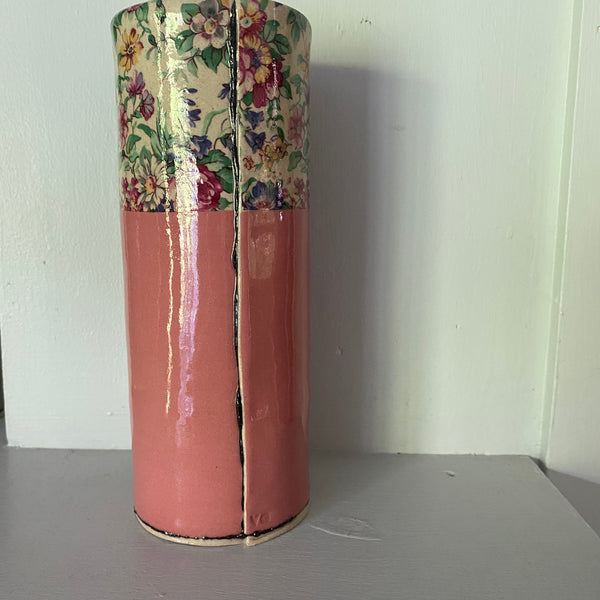 Large Pink Bud Vase By Virginia Graham