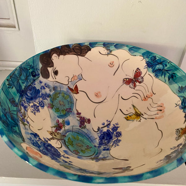 Medium Blue Bowl by Karen Atherley