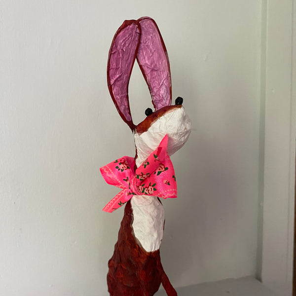 Hare with pink ribbon by Joanna Coupland