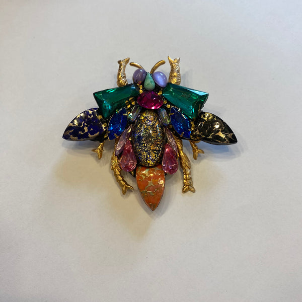 Vintage Style Large Multi Bee Brooch