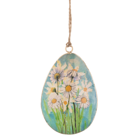 Tin Daisy Egg Hanging Decoration