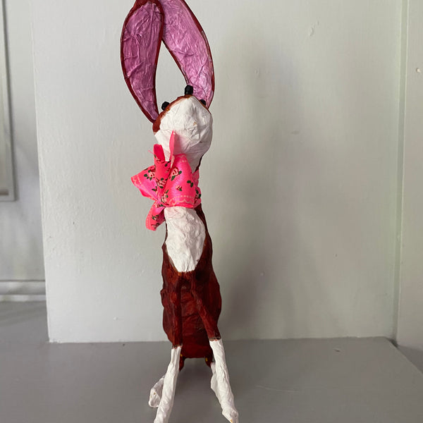 Hare with pink ribbon by Joanna Coupland