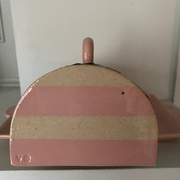 Pink Rose Butter Dish By Virginia Graham