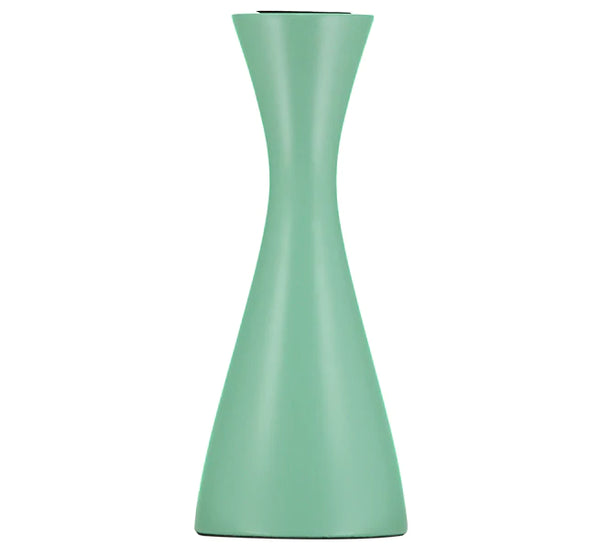 Opaline Green Wooden Candlestick holder