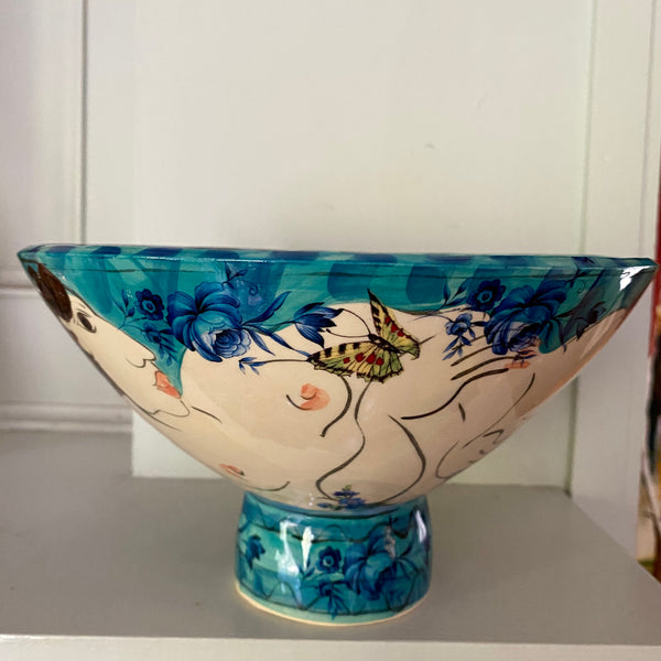 Medium Blue Bowl by Karen Atherley