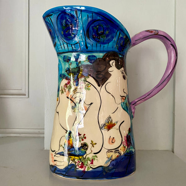 Medium Blue Jug by Karen Atherley