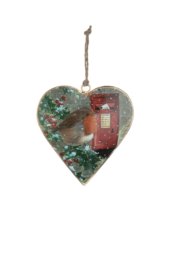 Tin Heart with Robin and Letterbox