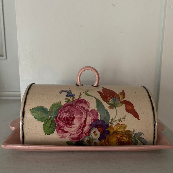 Pink Rose Butter Dish By Virginia Graham