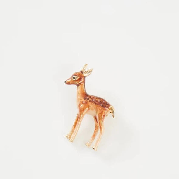 Fawn Enamel Brooch