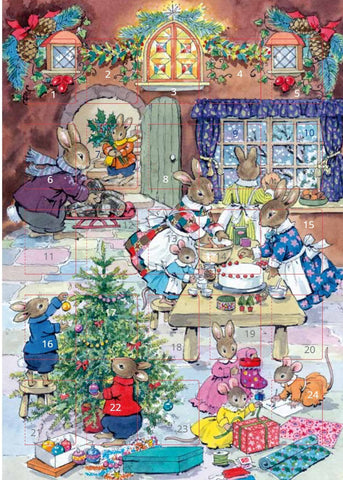 Christmas Eve with Rabbit Family Advent Card