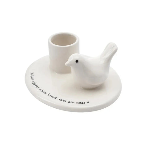 Ceramic Robin Candlestick Holder