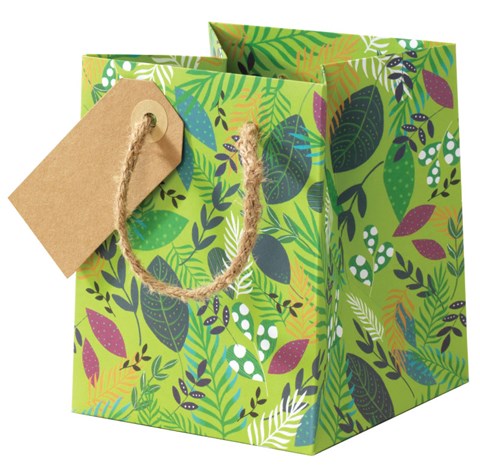 Small Gift Bag Green Leaves