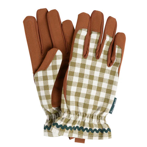 Gardening Gloves - Olive Check