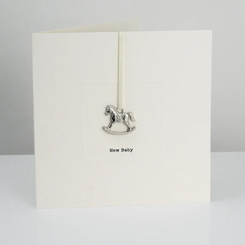 New Baby Pewter Keepsake Card