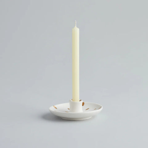 Ceramic 1/2" candle holder Gold speckled