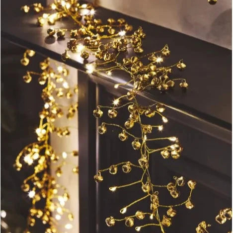 Golden Bells String of Lights Garland