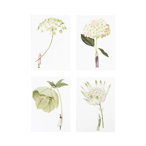 Green Flowers Notecard Pack