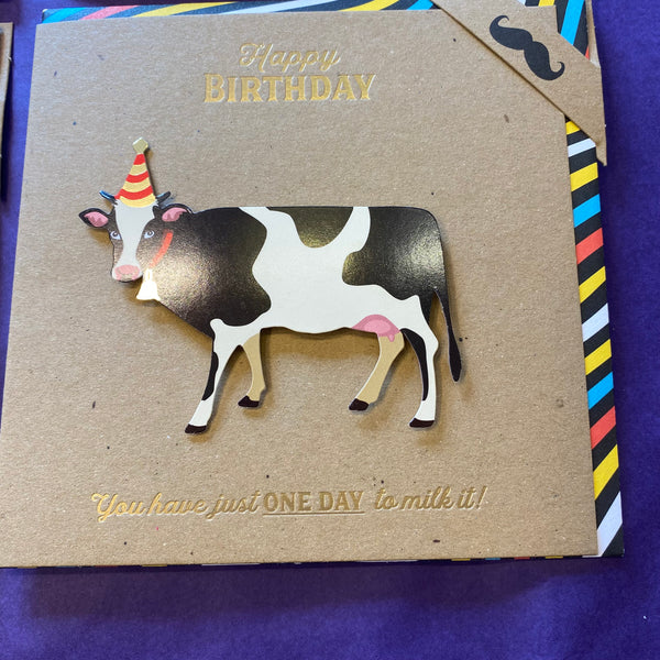 Birthday Cards - 3d Dogs, Cows and Cake