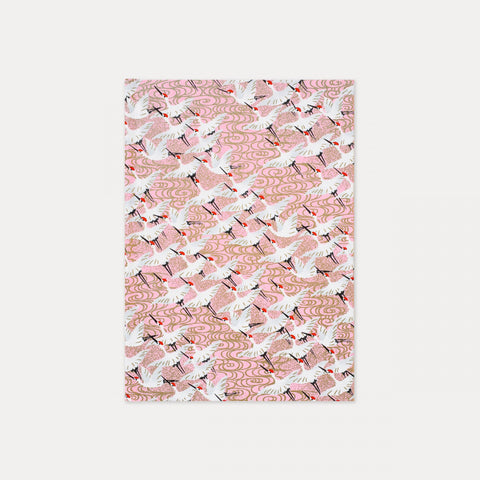 A5 Journal - White Cranes Pink