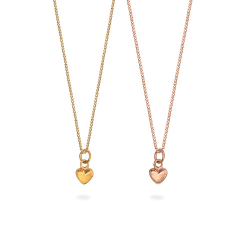 Tiny heart charm necklace Gold