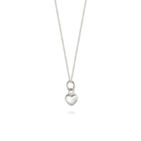 Tiny heart charm necklace Silver