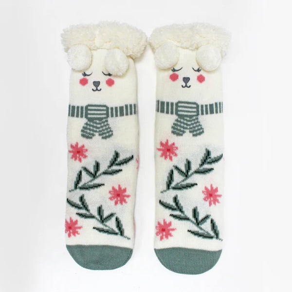 Cosy Polar Bear Winter Slipper Socks