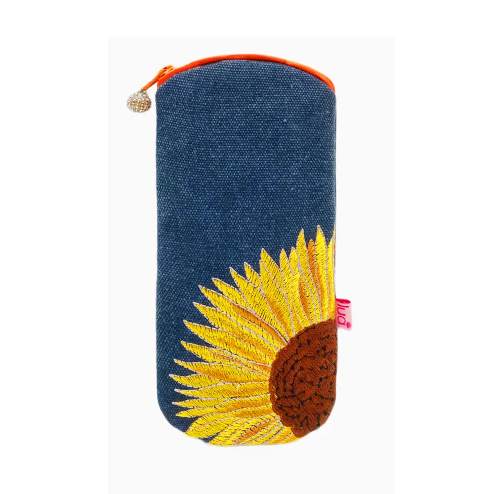 Denim Sunflower Glasses Case