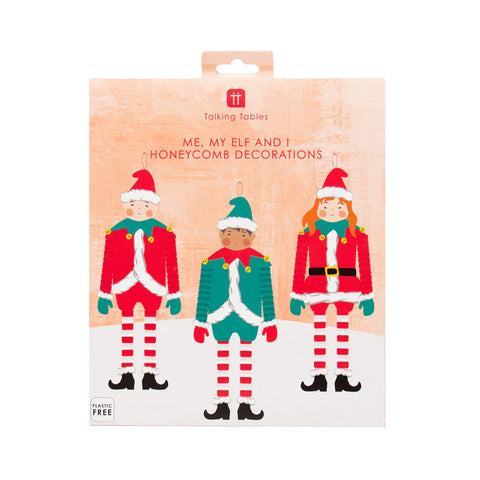 Santa and Elves Long Paper Decoration