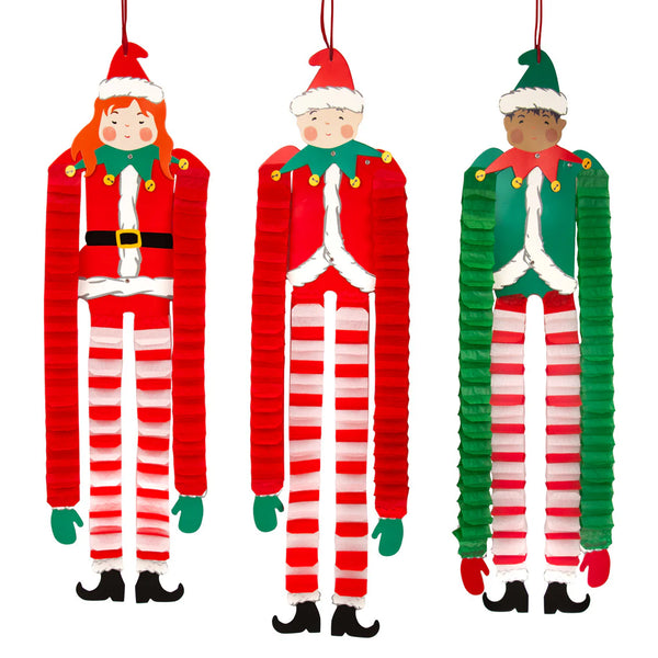 Santa and Elves Long Paper Decoration