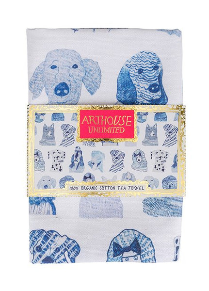 Blue Dogs Tea Towel