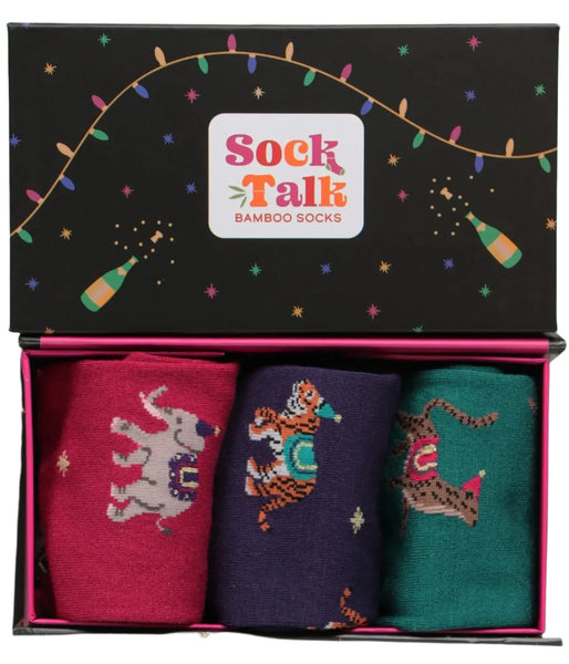 Ladies Box of 3 Socks - Party Animals