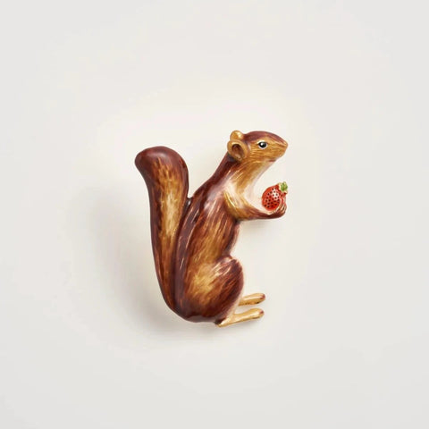 Squirrel Enamel Brooch