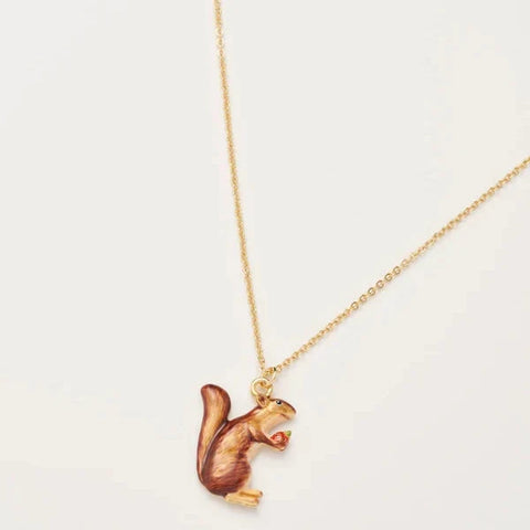 Squirrel Enamel Necklace