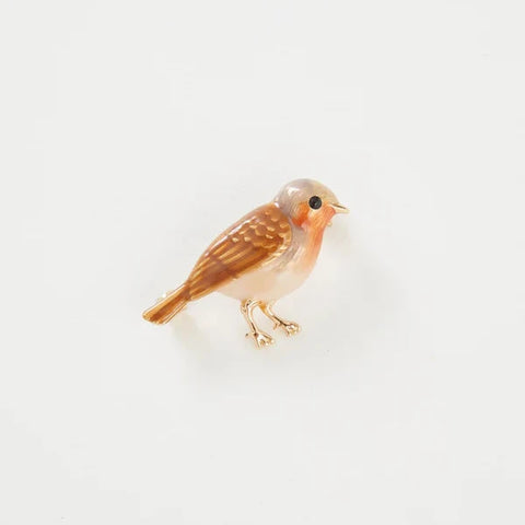 Robin Enamel Brooch