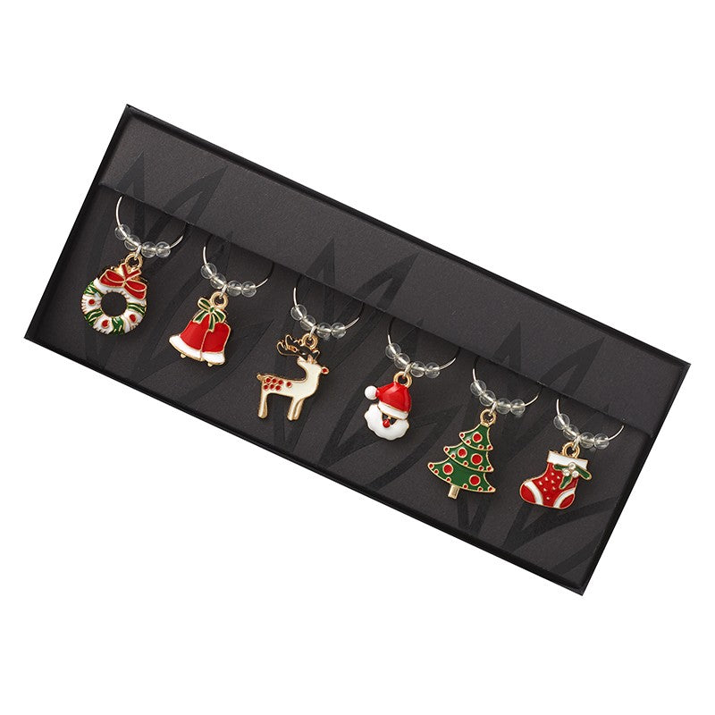 Christmas Wine Charm Set